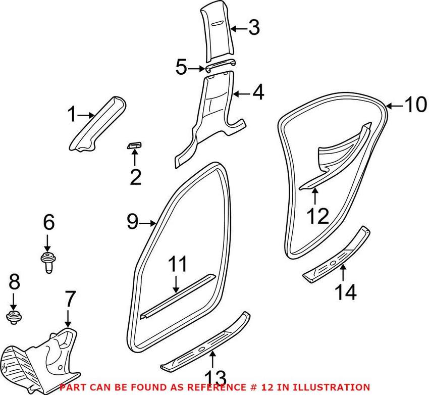 BMW Door Sill Cover - Rear Driver Side (Beige) 51477014631